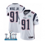Youth Nike New England Patriots #91 Deatrich Wise Jr White Vapor Untouchable Limited Player Super Bowl LII NFL Jersey