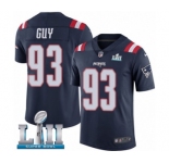 Youth Nike New England Patriots #93 Lawrence Guy Limited Navy Blue Rush Vapor Untouchable Super Bowl LII NFL Jersey