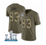 Youth Nike New England Patriots #93 Lawrence Guy Limited Olive Camo 2017 Salute to Service Super Bowl LII NFL Jersey