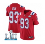 Youth Nike New England Patriots #93 Lawrence Guy Red Alternate Vapor Untouchable Limited Player Super Bowl LII NFL Jersey