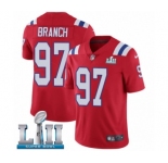 Youth Nike New England Patriots #97 Alan Branch Red Alternate Vapor Untouchable Limited Player Super Bowl LII NFL Jersey