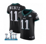 Men's Nike Philadelphia Eagles #11 Carson Wentz Black Vapor Untouchable Elite Player Super Bowl LII NFL Jersey