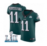 Men's Nike Philadelphia Eagles #11 Carson Wentz Elite Midnight Green Team Color Wentzylvania Super Bowl LII NFL Jersey