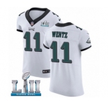 Men's Nike Philadelphia Eagles #11 Carson Wentz White Vapor Untouchable Elite Player Super Bowl LII NFL Jersey