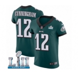 Men's Nike Philadelphia Eagles #12 Randall Cunningham Midnight Green Team Color Vapor Untouchable Elite Player Super Bowl LII NFL Jersey