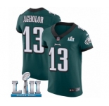 Men's Nike Philadelphia Eagles #13 Nelson Agholor Midnight Green Team Color Vapor Untouchable Elite Player Super Bowl LII NFL Jersey