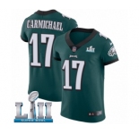 Men's Nike Philadelphia Eagles #17 Harold Carmichael Midnight Green Team Color Vapor Untouchable Elite Player Super Bowl LII NFL Jersey