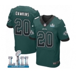 Men's Nike Philadelphia Eagles #20 Brian Dawkins Elite Midnight Green Home Drift Fashion Super Bowl LII NFL Jersey