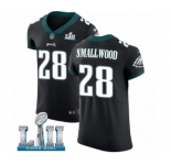 Men's Nike Philadelphia Eagles #28 Wendell Smallwood Black Vapor Untouchable Elite Player Super Bowl LII NFL Jersey