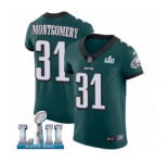 Men's Nike Philadelphia Eagles #31 Wilbert Montgomery Midnight Green Team Color Vapor Untouchable Elite Player Super Bowl LII NFL Jersey
