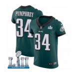 Men's Nike Philadelphia Eagles #34 Donnel Pumphrey Midnight Green Team Color Vapor Untouchable Elite Player Super Bowl LII NFL Jersey