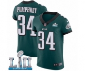 Men's Nike Philadelphia Eagles #34 Donnel Pumphrey Midnight Green Team Color Vapor Untouchable Elite Player Super Bowl LII NFL Jersey