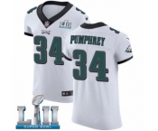 Men's Nike Philadelphia Eagles #34 Donnel Pumphrey White Vapor Untouchable Elite Player Super Bowl LII NFL Jersey