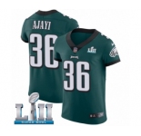 Men's Nike Philadelphia Eagles #36 Jay Ajayi Midnight Green Team Color Vapor Untouchable Elite Player Super Bowl LII NFL Jersey