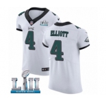 Men's Nike Philadelphia Eagles #4 Jake Elliott White Vapor Untouchable Elite Player Super Bowl LII NFL Jersey