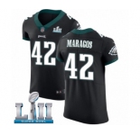 Men's Nike Philadelphia Eagles #42 Chris Maragos Black Vapor Untouchable Elite Player Super Bowl LII NFL Jersey
