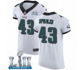 Men's Nike Philadelphia Eagles #43 Darren Sproles White Vapor Untouchable Elite Player Super Bowl LII NFL Jersey