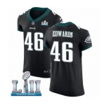 Men's Nike Philadelphia Eagles #46 Herman Edwards Black Vapor Untouchable Elite Player Super Bowl LII NFL Jersey