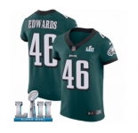 Men's Nike Philadelphia Eagles #46 Herman Edwards Midnight Green Team Color Vapor Untouchable Elite Player Super Bowl LII NFL Jersey