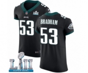 Men's Nike Philadelphia Eagles #53 Nigel Bradham Black Vapor Untouchable Elite Player Super Bowl LII NFL Jersey