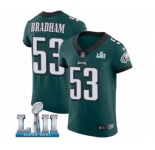 Men's Nike Philadelphia Eagles #53 Nigel Bradham Midnight Green Team Color Vapor Untouchable Elite Player Super Bowl LII NFL Jersey