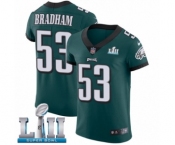 Men's Nike Philadelphia Eagles #53 Nigel Bradham Midnight Green Team Color Vapor Untouchable Elite Player Super Bowl LII NFL Jersey