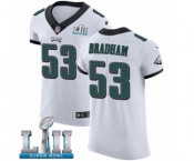Men's Nike Philadelphia Eagles #53 Nigel Bradham White Vapor Untouchable Elite Player Super Bowl LII NFL Jersey