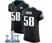 Men's Nike Philadelphia Eagles #58 Jordan Hicks Black Vapor Untouchable Elite Player Super Bowl LII NFL Jersey