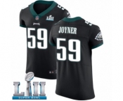 Men's Nike Philadelphia Eagles #59 Seth Joyner Black Vapor Untouchable Elite Player Super Bowl LII NFL Jersey