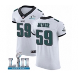 Men's Nike Philadelphia Eagles #59 Seth Joyner White Vapor Untouchable Elite Player Super Bowl LII NFL Jersey