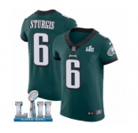 Men's Nike Philadelphia Eagles #6 Caleb Sturgis Midnight Green Team Color Vapor Untouchable Elite Player Super Bowl LII NFL Jersey