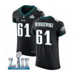 Men's Nike Philadelphia Eagles #61 Stefen Wisniewski Black Vapor Untouchable Elite Player Super Bowl LII NFL Jersey
