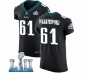 Men's Nike Philadelphia Eagles #61 Stefen Wisniewski Black Vapor Untouchable Elite Player Super Bowl LII NFL Jersey