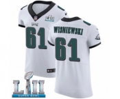 Men's Nike Philadelphia Eagles #61 Stefen Wisniewski White Vapor Untouchable Elite Player Super Bowl LII NFL Jersey