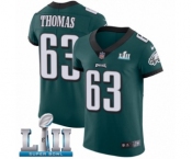 Men's Nike Philadelphia Eagles #63 Dallas Thomas Midnight Green Team Color Vapor Untouchable Elite Player Super Bowl LII NFL Jersey