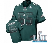 Men's Nike Philadelphia Eagles #65 Lane Johnson Elite Midnight Green Drift Fashion Super Bowl LII NFL Jersey