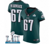 Men's Nike Philadelphia Eagles #67 Chance Warmack Midnight Green Team Color Vapor Untouchable Elite Player Super Bowl LII NFL Jersey