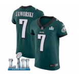 Men's Nike Philadelphia Eagles #7 Ron Jaworski Midnight Green Team Color Vapor Untouchable Elite Player Super Bowl LII NFL Jersey