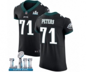 Men's Nike Philadelphia Eagles #71 Jason Peters Black Vapor Untouchable Elite Player Super Bowl LII NFL Jersey