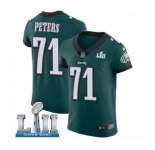 Men's Nike Philadelphia Eagles #71 Jason Peters Midnight Green Team Color Vapor Untouchable Elite Player Super Bowl LII NFL Jersey