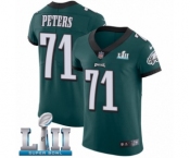 Men's Nike Philadelphia Eagles #71 Jason Peters Midnight Green Team Color Vapor Untouchable Elite Player Super Bowl LII NFL Jersey