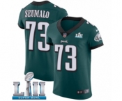Men's Nike Philadelphia Eagles #73 Isaac Seumalo Midnight Green Team Color Vapor Untouchable Elite Player Super Bowl LII NFL Jersey