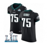 Men's Nike Philadelphia Eagles #75 Vinny Curry Black Vapor Untouchable Elite Player Super Bowl LII NFL Jersey