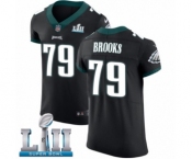 Men's Nike Philadelphia Eagles #79 Brandon Brooks Black Vapor Untouchable Elite Player Super Bowl LII NFL Jersey