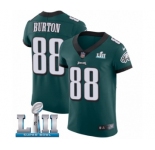 Men's Nike Philadelphia Eagles #88 Trey Burton Midnight Green Team Color Vapor Untouchable Elite Player Super Bowl LII NFL Jersey