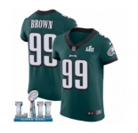 Men's Nike Philadelphia Eagles #99 Jerome Brown Midnight Green Team Color Vapor Untouchable Elite Player Super Bowl LII NFL Jersey