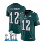 Men's Nike Philadelphia Eagles #12 Randall Cunningham Midnight Green Team Color Vapor Untouchable Limited Player Super Bowl LII NFL Jersey