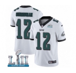 Men's Nike Philadelphia Eagles #12 Randall Cunningham White Vapor Untouchable Limited Player Super Bowl LII NFL Jersey
