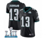 Men's Nike Philadelphia Eagles #13 Nelson Agholor Black Alternate Vapor Untouchable Limited Player Super Bowl LII NFL Jersey