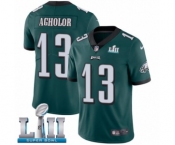 Men's Nike Philadelphia Eagles #13 Nelson Agholor Midnight Green Team Color Vapor Untouchable Limited Player Super Bowl LII NFL Jersey